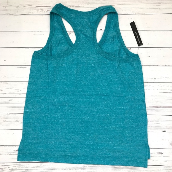 Blue cotton activewear Loose tank top - Picture 5 of 5